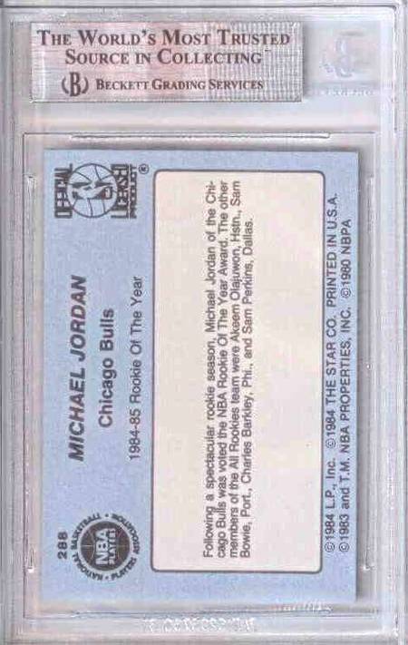 1984-85 Michael Jordan #288 Rookie of the Year BGS 8.5 - back