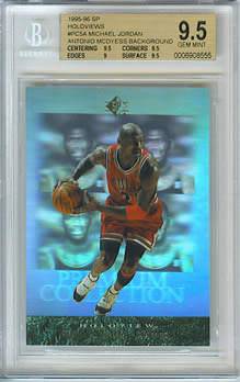 1995-96 SP Michael Jordan Holoviews Antonio McDyess background BGS 9.5