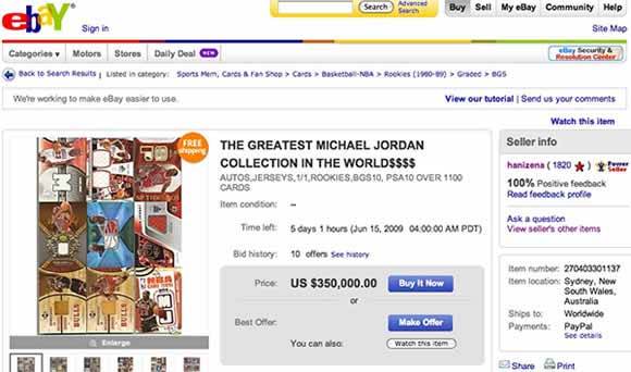 $350,000 eBay Jordan cards lot
