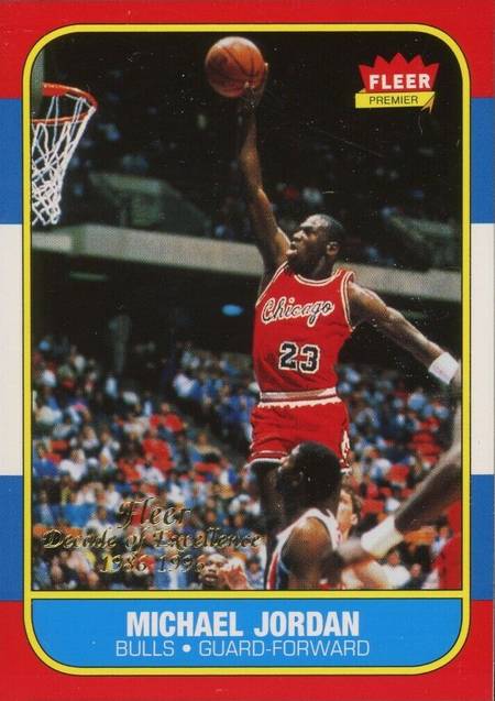86-87 Fleer Michael Jordan Rookie Card Reprint trading card