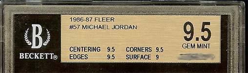 BGS 9.5 and BGS 9 graded card labels